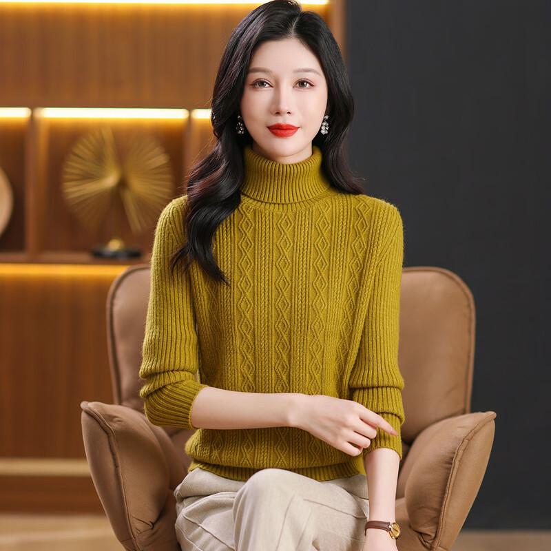 SNOWFLYING Women's Thickened High-Neck Ribbed Sweater