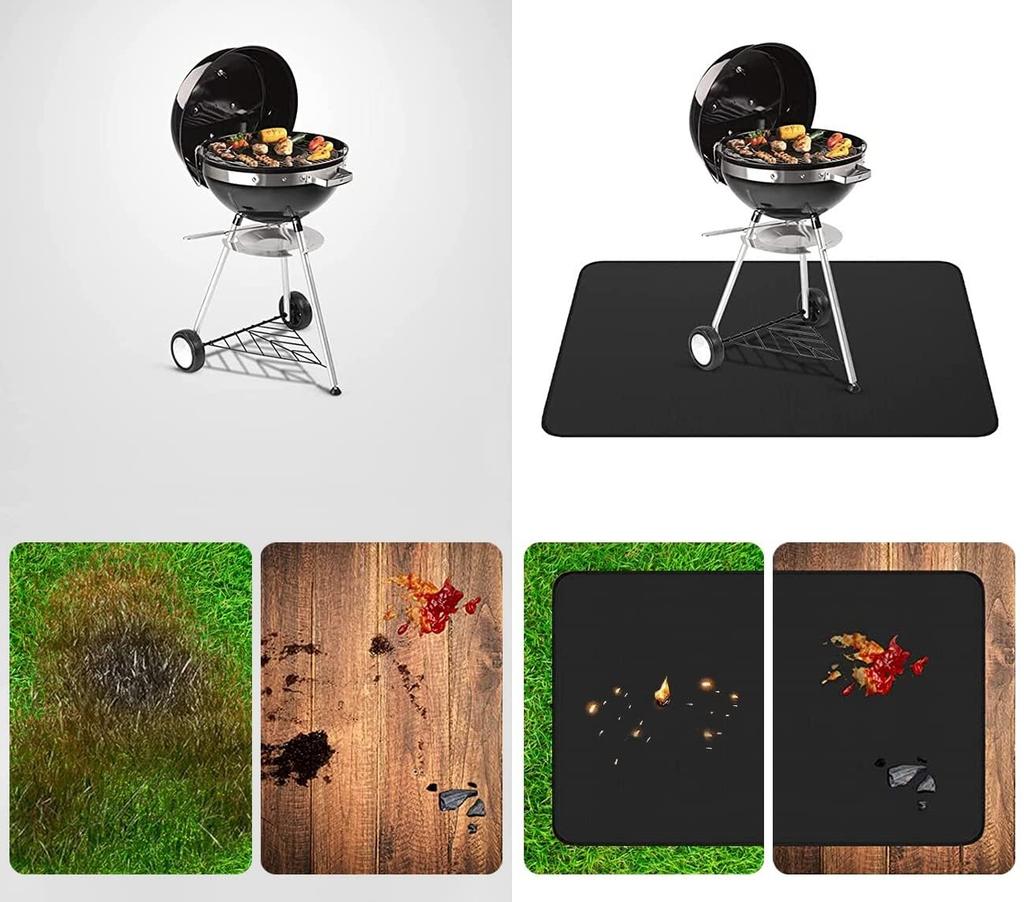 Barbecue POD Mat 152x102CM Stain-resistant Fire-resistant Terrace Lawn Protection