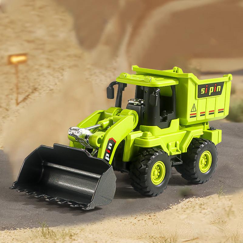 Inertia Bulldozer And Excavator Toy With Alloy Shovel For Kids Construction Play