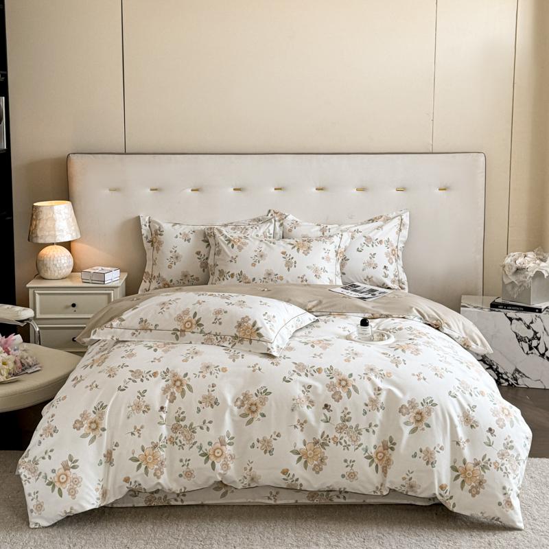 3 Piece Egyptian Cotton Bedding Set with 1 Duvet Cover and 2 Pillowcases Printed Soft Breathable Skin Friendly Comfortable