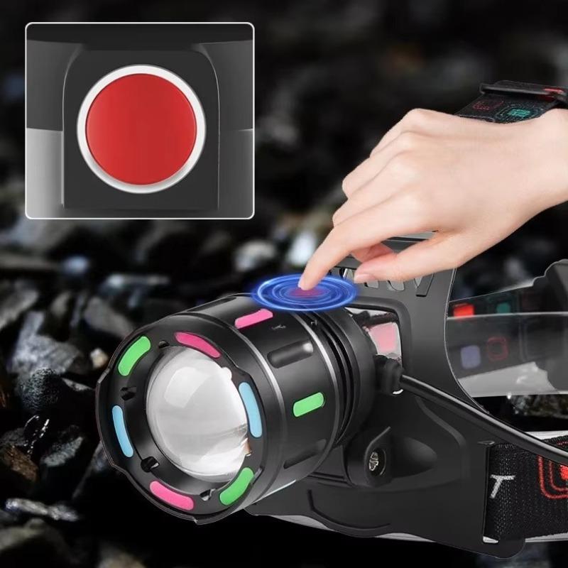 High-Power LED Headlight USB Charging Zoom Head Flashlight Waterproof Lantern Outdoor Camping Fishing Waterproof