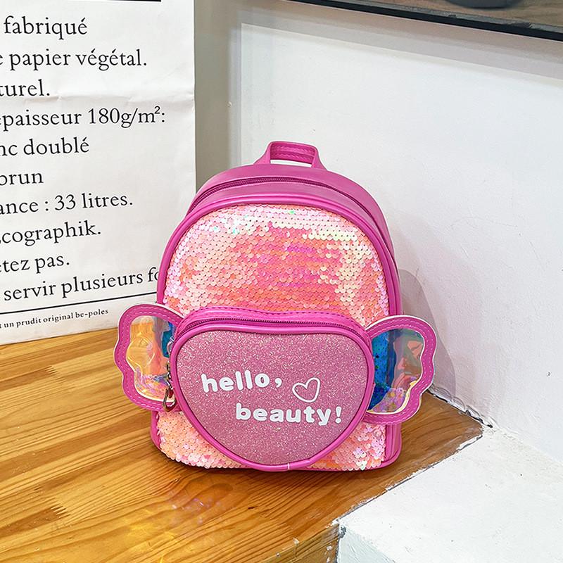 Love Book Children Wings Bag Kindergarten Cartoon Cute Glitter Leisure Small Bag
