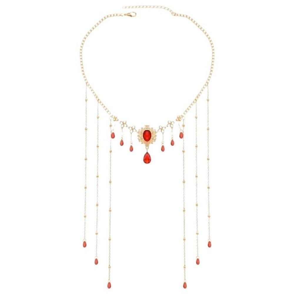 Sparkling Rhinestone Necklace Tassel Chain Shiny Choker Exquisite Clavicle Chain Women