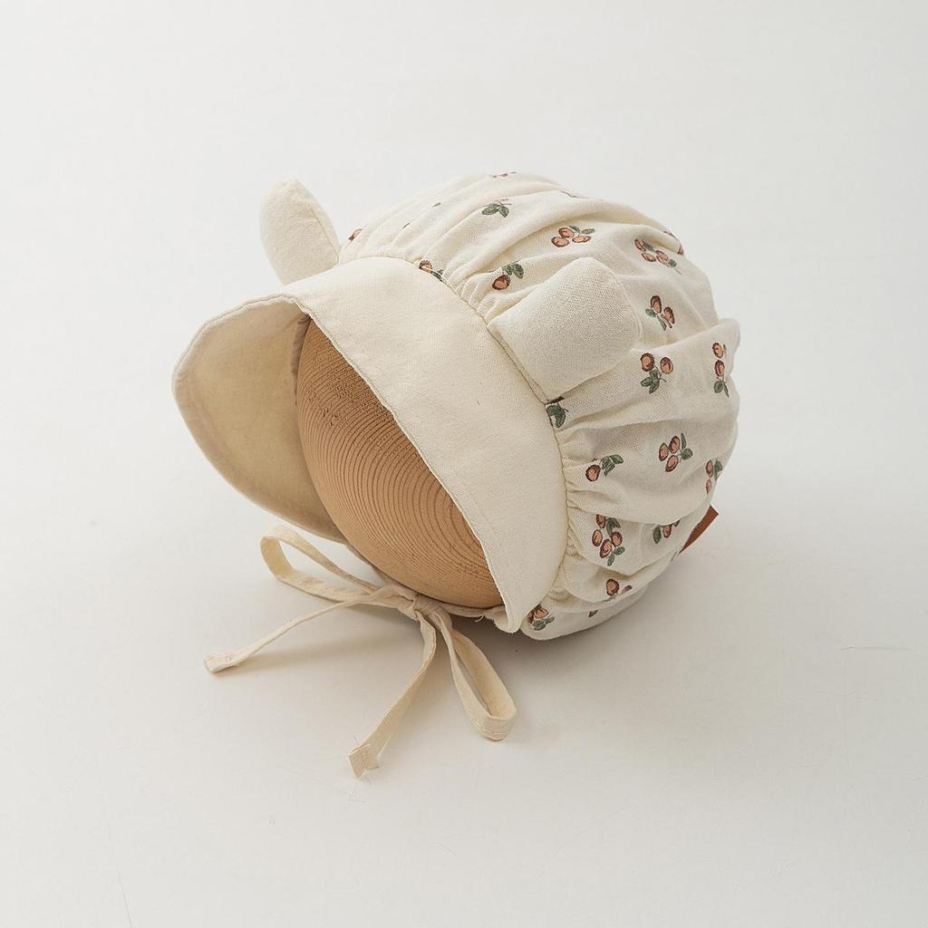 Floral Baby Cloche Hat - Newborn Fontanelle & Ear Protection for Spring & Autumn