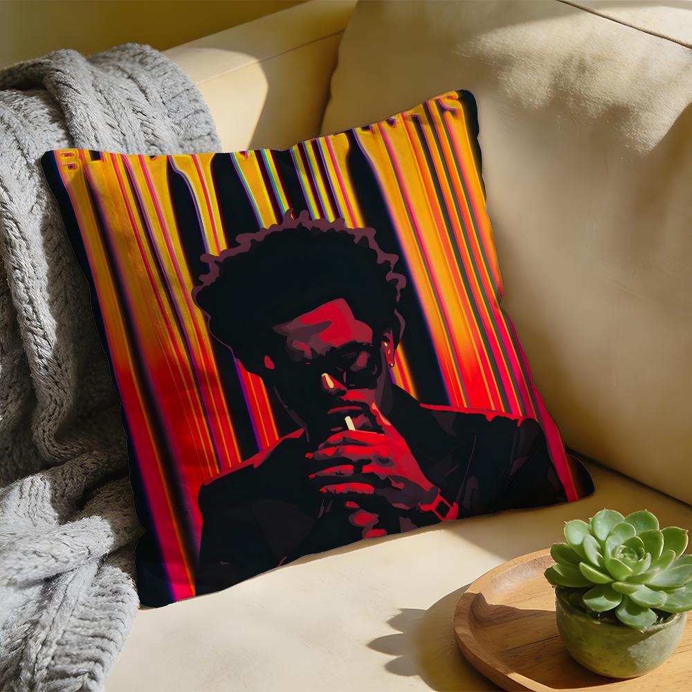 Cushion Cover Washed Linen Soft Breathable Decorative Case for Sofa Home Pillow Cover The WWeeknd Hot Rapper
