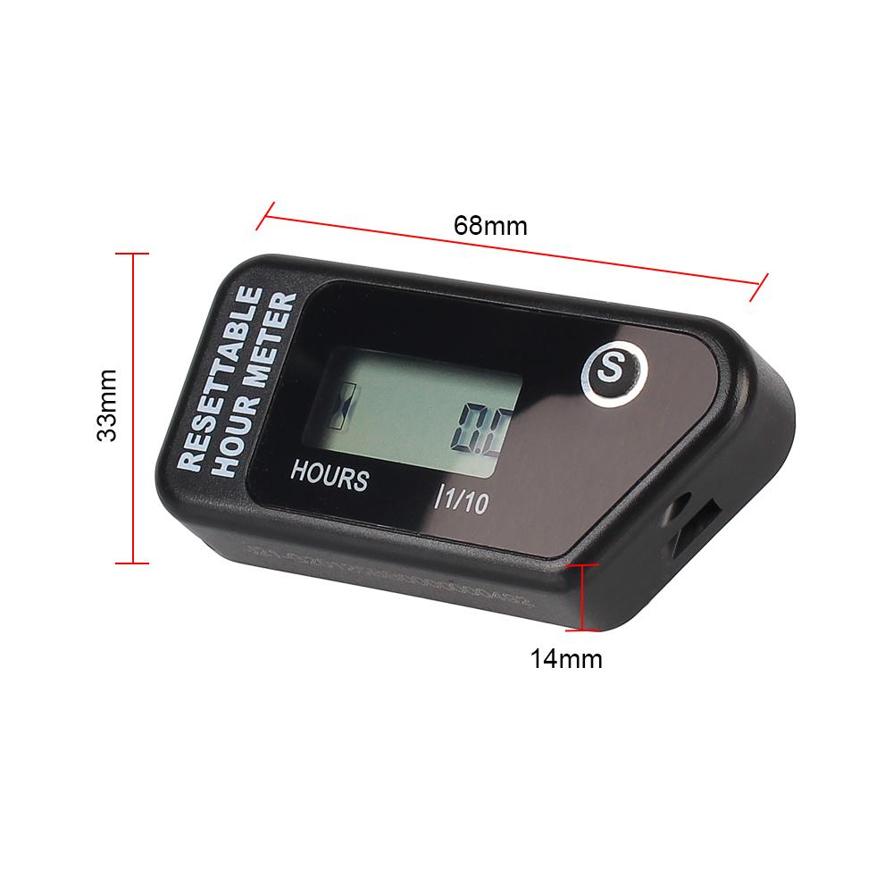 For Motorcycle ATV Motorboat Lawn Mower Counter Motorcycle Meter Hour Meter Wireless Motorcycle Accessories Resettable