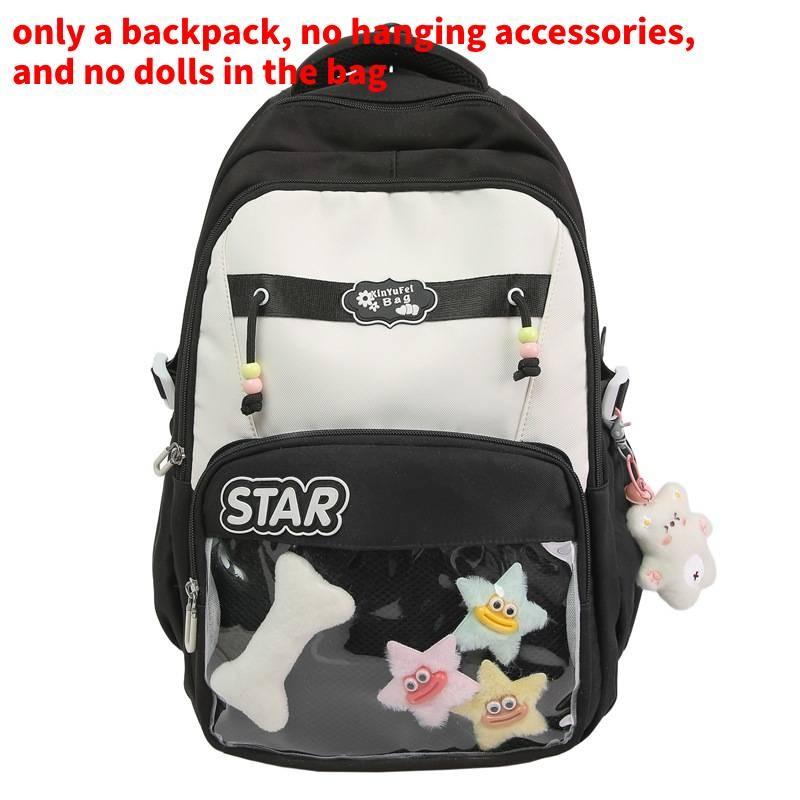 

Large Simple Capacity Backpack With Letter Decoration Design For Student Daily