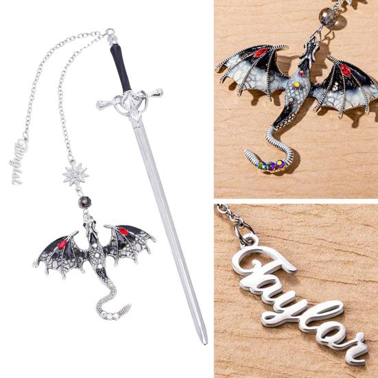 Fourth Wing Dragon Bookmark Fantasy Dragon Page Maker Cool Metal Bookmark Reading Gift for Men Women Bookworm