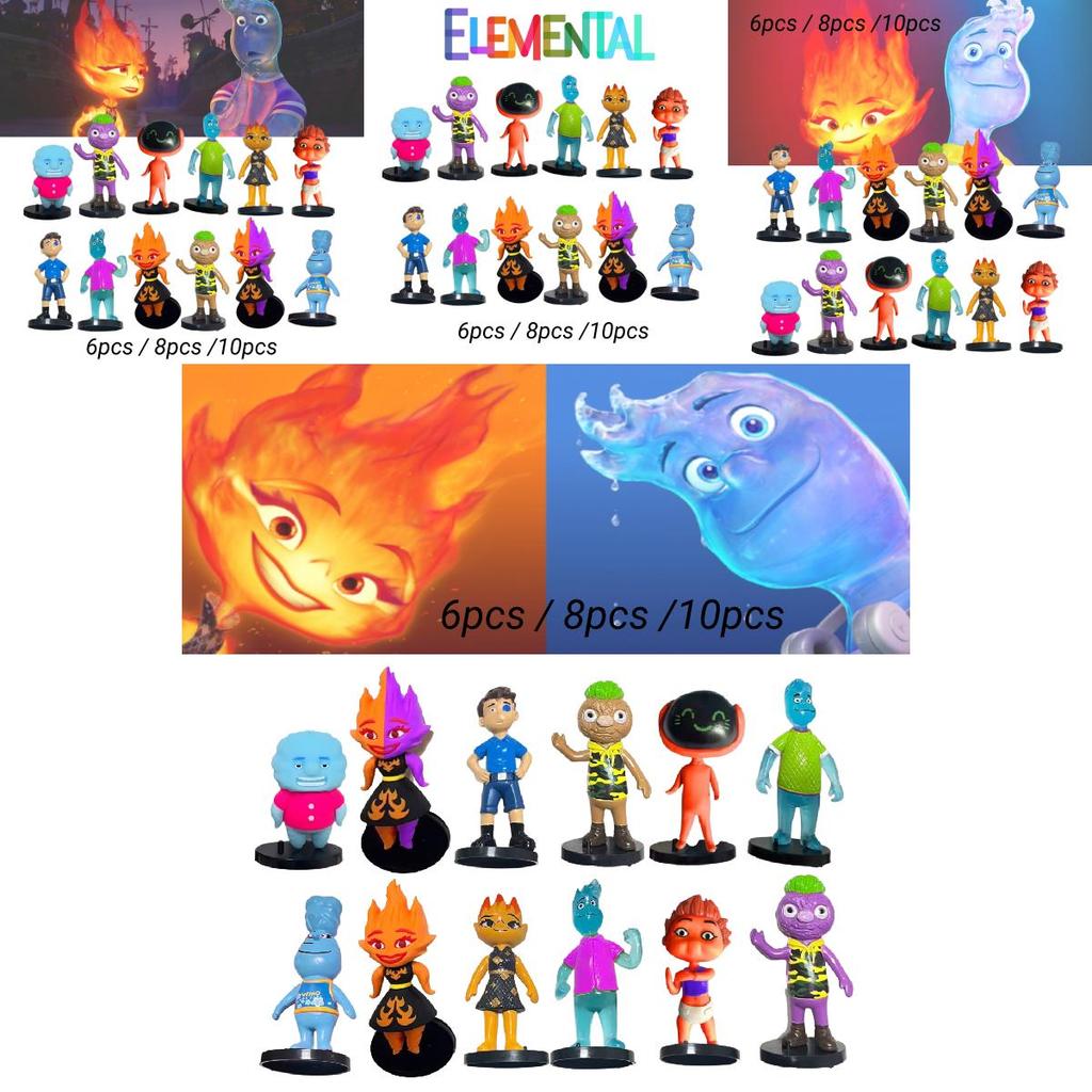 Figuras Crazy Element City de 6-9cm Com Base Pacote de 8 Brinquedos de PVC Sortidos Para Crianças 4-6)