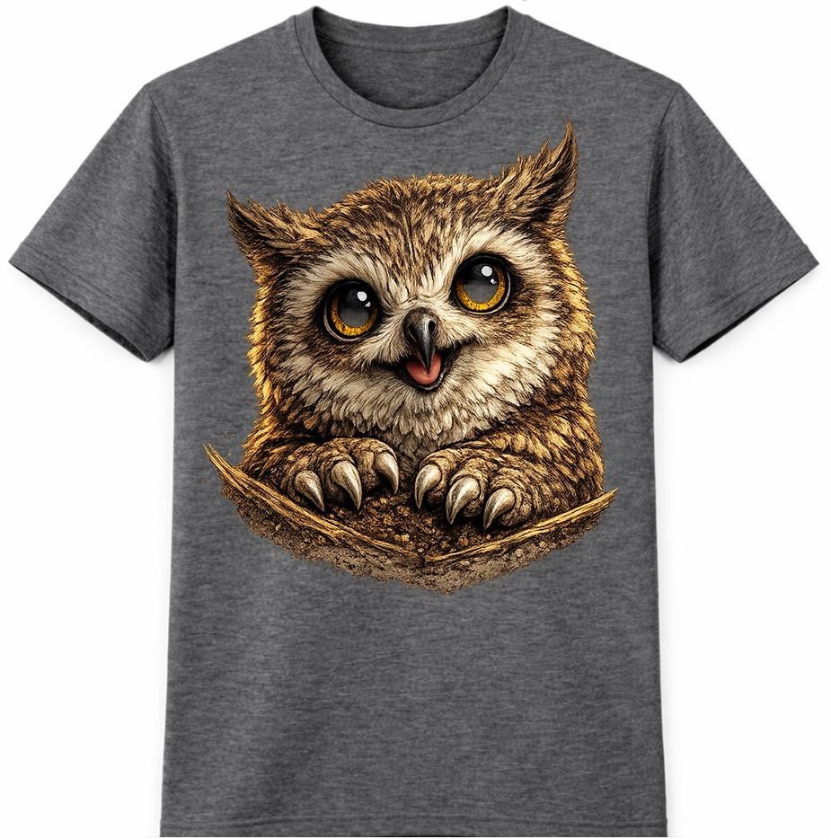 Owl T Shirt Cute Baby Owl Graphic Tee Adorable Bird Lover Casual Animal Top