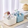 Desktop Cosmetic Organizer with Handle Multi Compartment Makeup Storage Box Plastic Stationery Caddy for Vanity Table Organizer