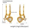 Qiong Yao 18K Gold Plated Zircon Star Pendant Stainless Steel Earrings