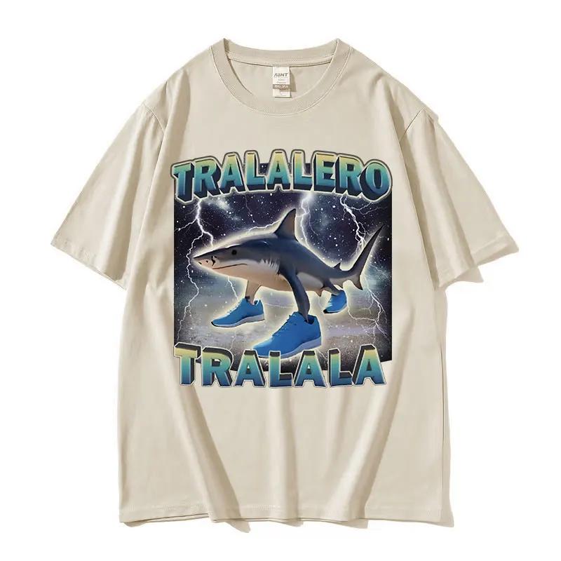 Tralalero Tralala Funny Shark Meme T-shirt Fashion Cozy Shark with Shoes Gifts T Shirts Women Casual Hot Sale  T Shirt