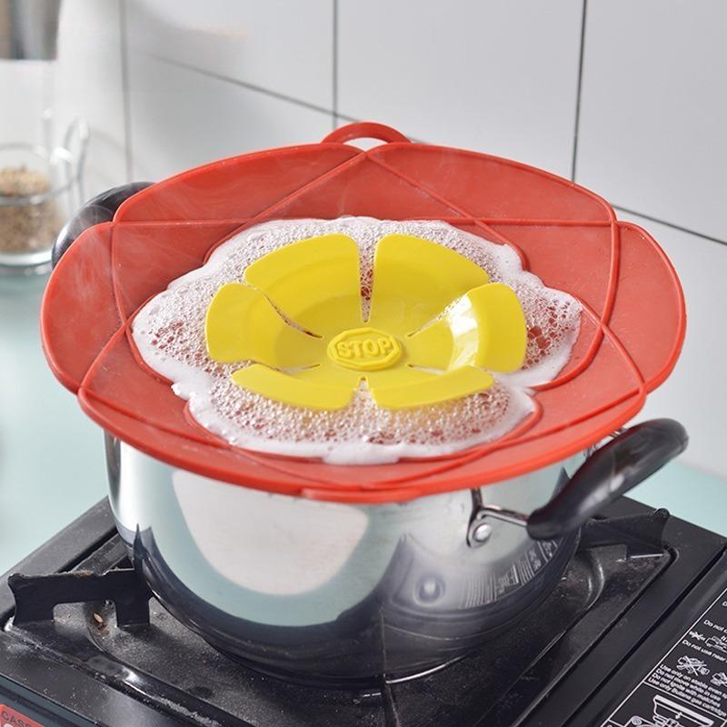 Silicone Lid Spill Stopper Cover Pot Pan Cover Kitchen Accessories Flower Shape Cookware Cooking Tools Kitchen Gadgets