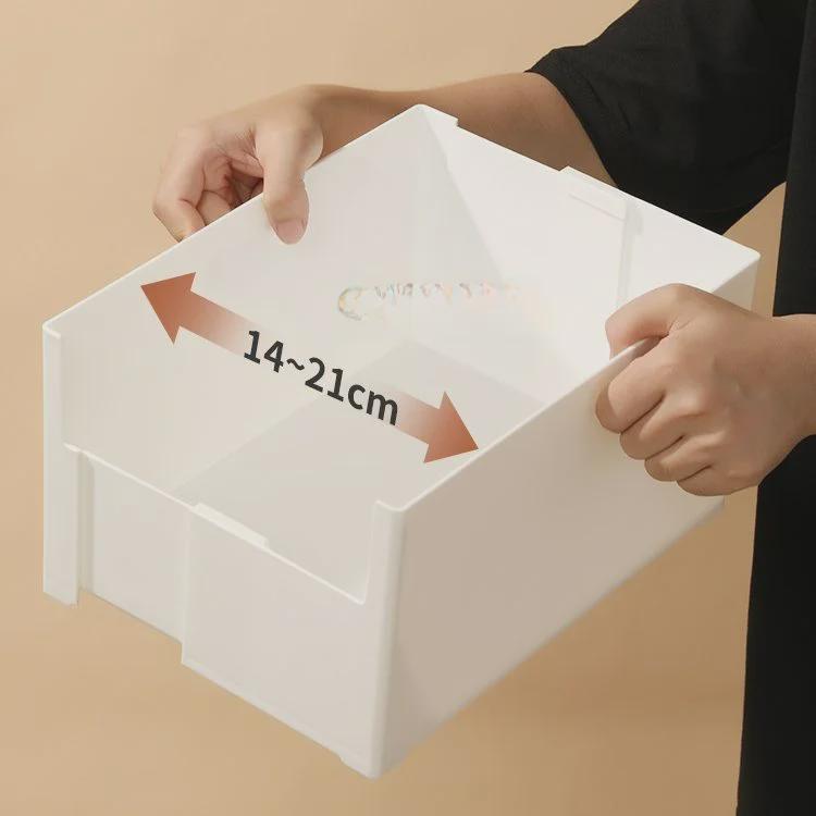 Einziehbare rechtwinklige Aufbewahrungsbox für die Küche: Schmaler Organizer aus Kunststoff für Kleinigkeiten