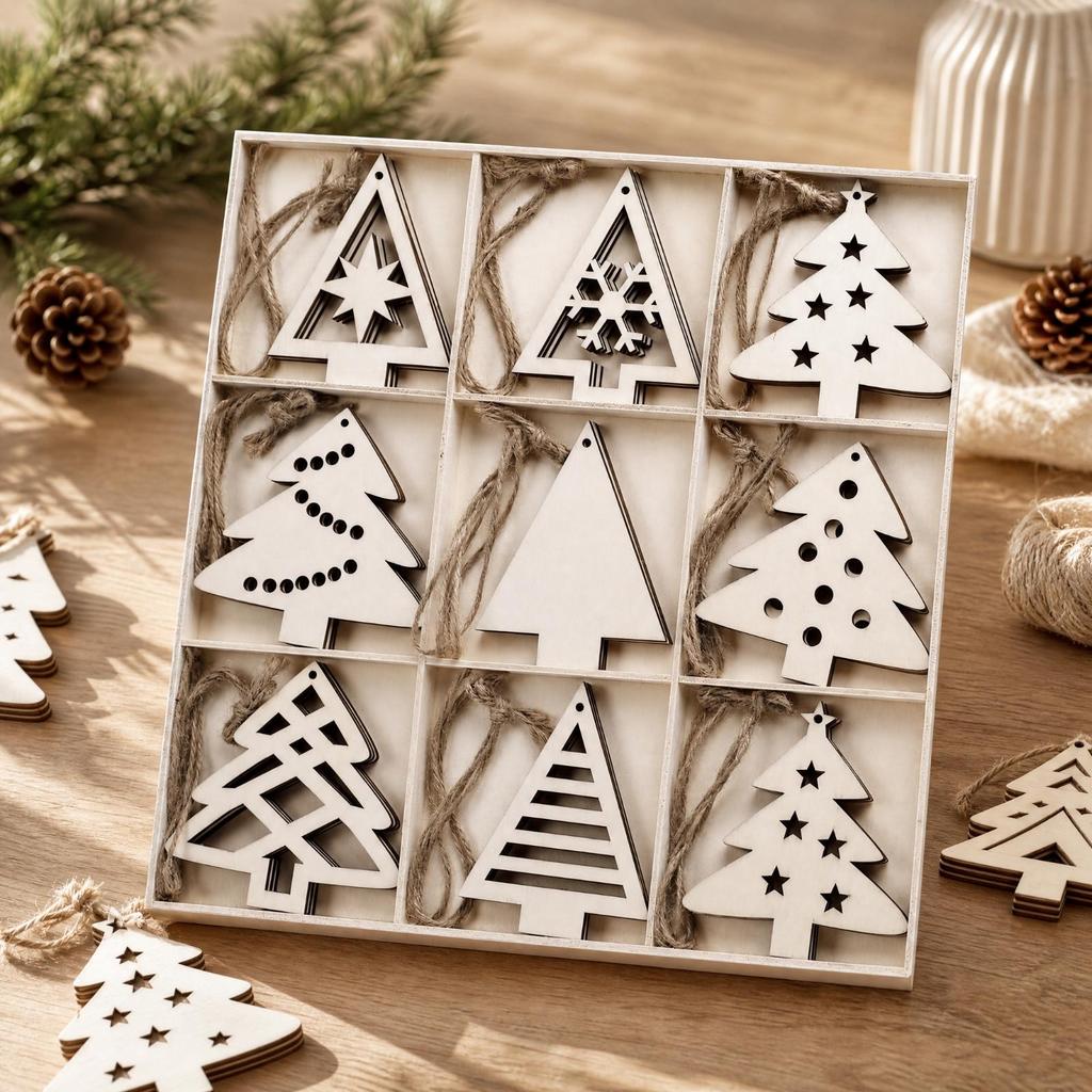 Wooden Christmas Hanging Ornament Rustic Unfinished Wood Blank