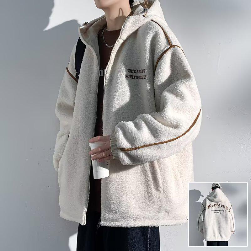 

Men s Trendy Lambswool-Thickened Fleece Cotton Jacket - 2025 Spring/Autumn/Winter Collection M брудно-білий