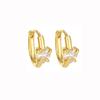 2PCS New Stainless Steel Gold Color Heart Hoop Earrings For Women Crystal Zirconia Punk Round Circle Cartilage Piercing Jewelry