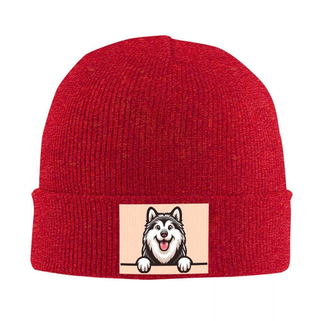 Siberian Husky Alaskan Dog Warm Knitted Cap Winter Knit Bonnet Hat Skullies Beanies Hip Hop Caps for Unisex