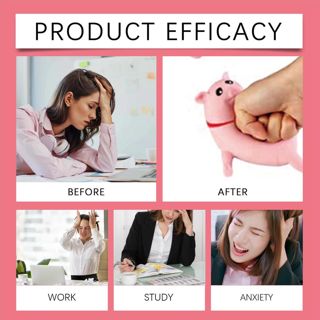 Cute Farm Animal Squeeze Toy, Rubber Red Tie Design Pinching Doll Decom&pression toys, Kids Stress Relief Animal Model Gift