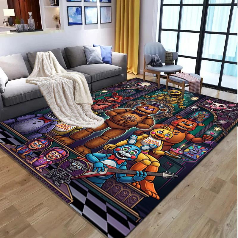 Five Nights at Freddy's Pattern Rug, Indoor/Outdoor Mat, for Picnic, Gameroom, Bedroom, Office, Living Room, Home Decor Carpet, Birthday Gift