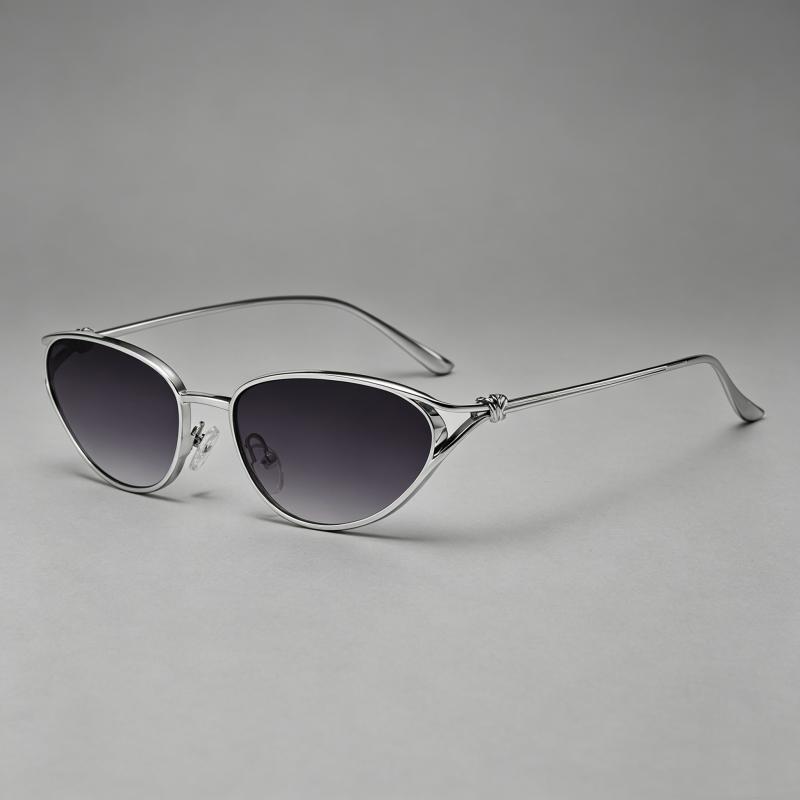 New Small-Frame Knotted Cat-Eye Metal Sunglasses Unisex Retro INS Unique Trendy UV400 Shades Eyewear Outdoor Travel Eyewear