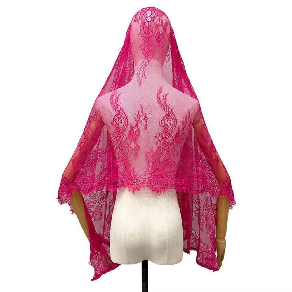 Vintage Style Bridal Headscarf Breathable Muslin Head Covering Lightweight Lace Shawl Guest Look