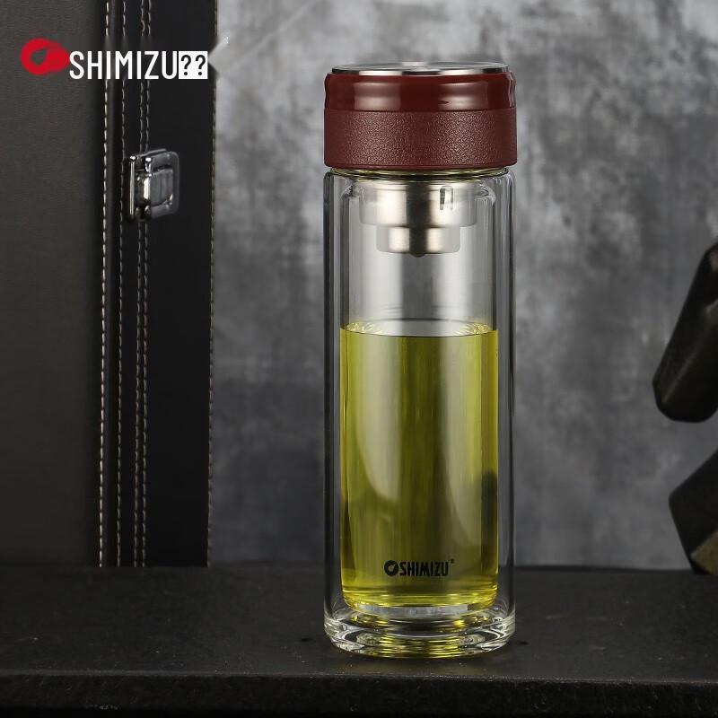 SHIMIZU Double-Wall Glass Tea Infuser Bottle
