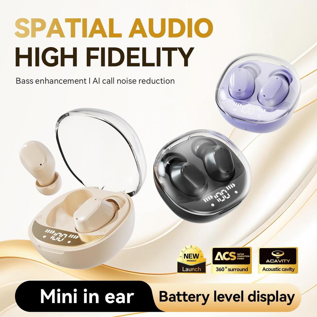 M150 Mini Noise-Cancelling Invisible Bluetooth Earbuds - Cute, Comfortable, and Truly Painless Long-Wear In-Ear Design