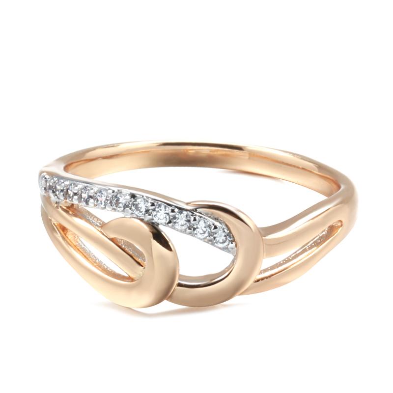 Fashion Rose Gold White Gold Ring Micro-Wax Inlay Natural Zircon Crystal Rings For Women Fine Wedding Jewelry