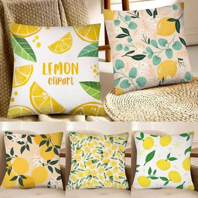 Lemon Pattern Pillow Case Fashion Square Pillowcase Bedroom Sofa Room Ins Decoration Leisure