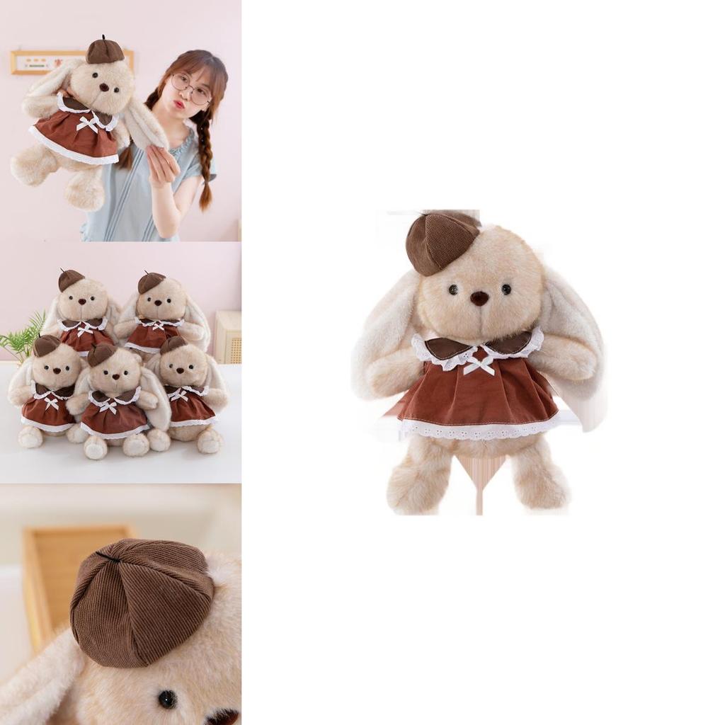 Plush Rabbit Toy For Kids Soft Animal Plush Pillow Gift With Dress And Hat Decoration