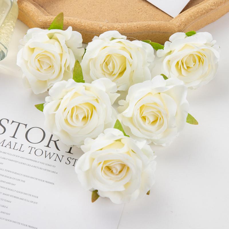 10/50Pcs Silk Roses Scrapbook Wedding Garden Home Party Decor Christmas Wreaths Accessories Candy Box Artificial Flowers Cheap