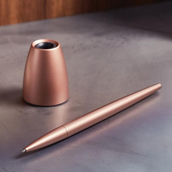 Lexon Scribalu Ballpoint Pen with Rose Gold/Soft Gold Base LS64P1