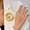 Stylish Stainless Steel Thread Brooches for Women Abstract Geometric Pins Event Party New Gifts Decoration Clothes Accessories