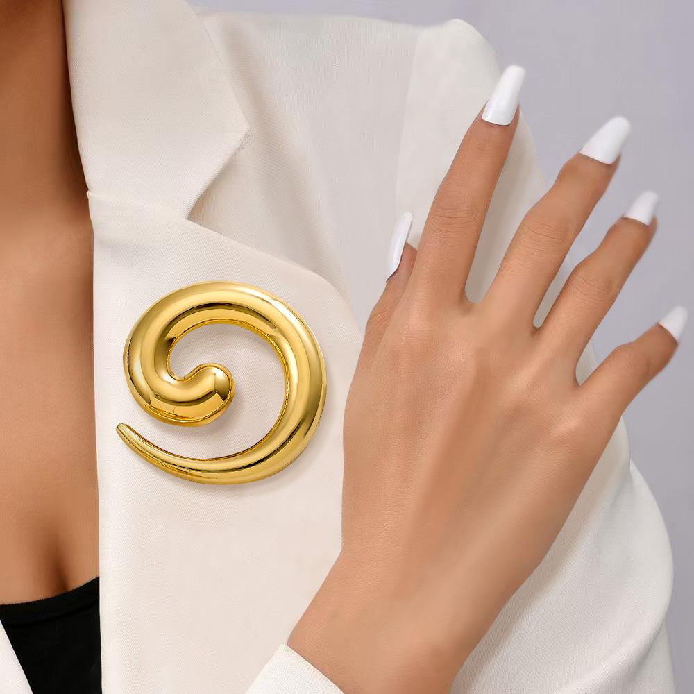 Stylish Stainless Steel Thread Brooches for Women Abstract Geometric Pins Event Party New Gifts Decoration Clothes Accessories
