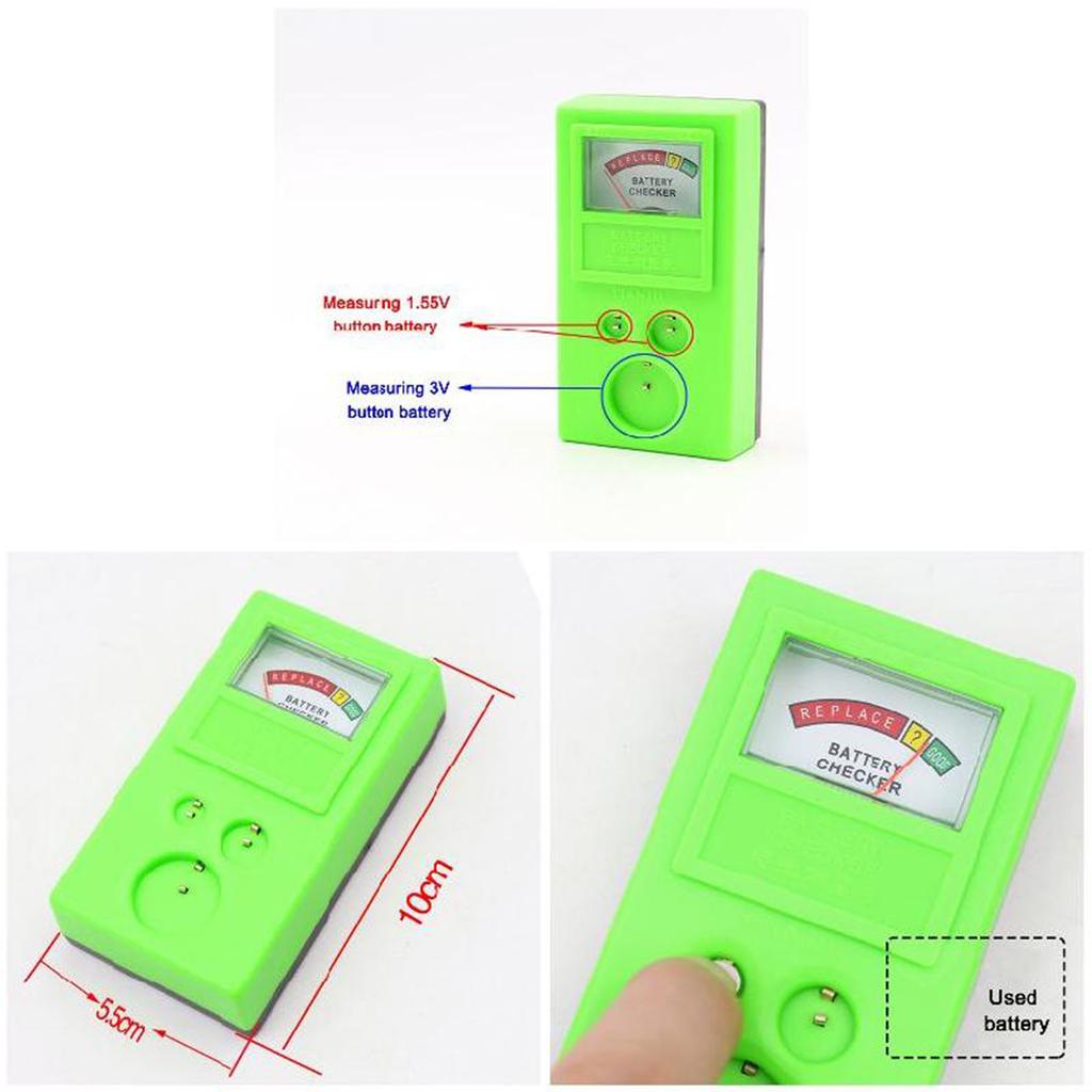 1.55V/3V Button Battery Tester Watch Clock Battery Measuring Tool for Household Battery Testing