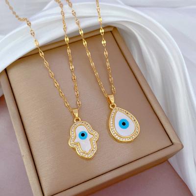 Angel'S Eye Temperament Micro Diamond Necklace Women'S Delicate Wind Clavicle Chain Accessories