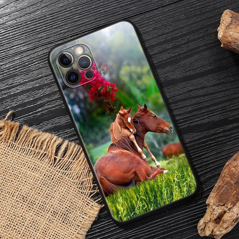 Galloping Horse Animal Funda For Iphone 14 Case For iPhone 15 11 12 13 Mini 14 Pro Max XS X 7 8 Plus 15 Cases Soft Cover Horses