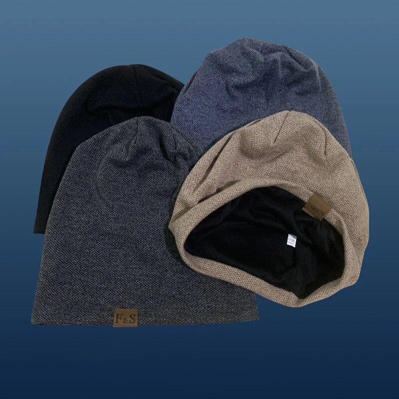 1 Stück Warme Strickmütze für Männer und Frauen - Modisch Einfarbig Hip-Hop Stil