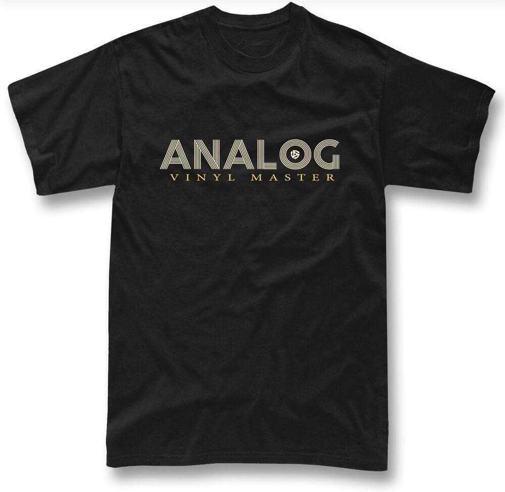 Vinyl Record t Shirt Analog dj Gift Turntable Technics Vintage Deejay Tshirt 4XL чёрный
