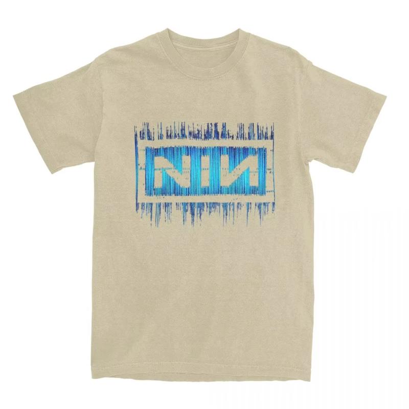 Harajuku Nine Inch Nails Tshirt Unisex Women Oneck Short Sleeve Clothes NIN Music Band Cotton Summer Tops Shirts