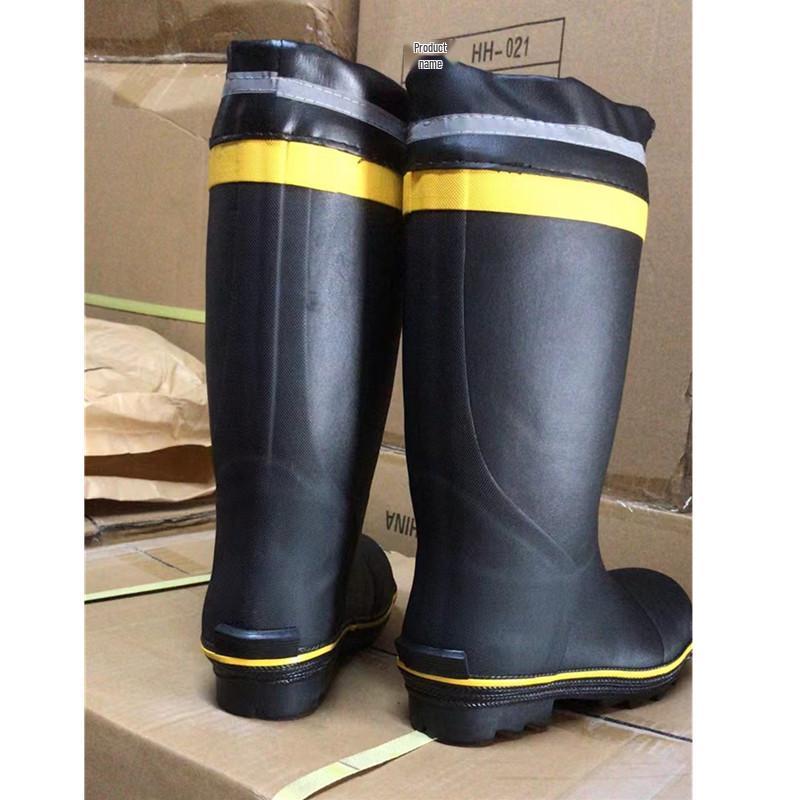 Men's Steel Toe High-Top Anti-Smash Rubber Mining Boots: Water and Puncture Resistant Work Shoes