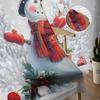 Snowman Pine Leaves Christmas Ball Curtains For Living Room Bedroom Home Decoration Window Voile Tulle Curtain Drapes