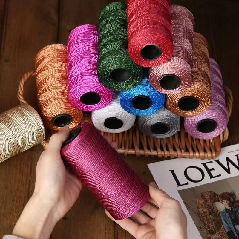 1.5mm 200m Summer Light Ice Cotton Silk Thread Crochet Yarn For DIY Crafts Bag Hat Shoes Polypropylene Yarn Crochet Thread Cord