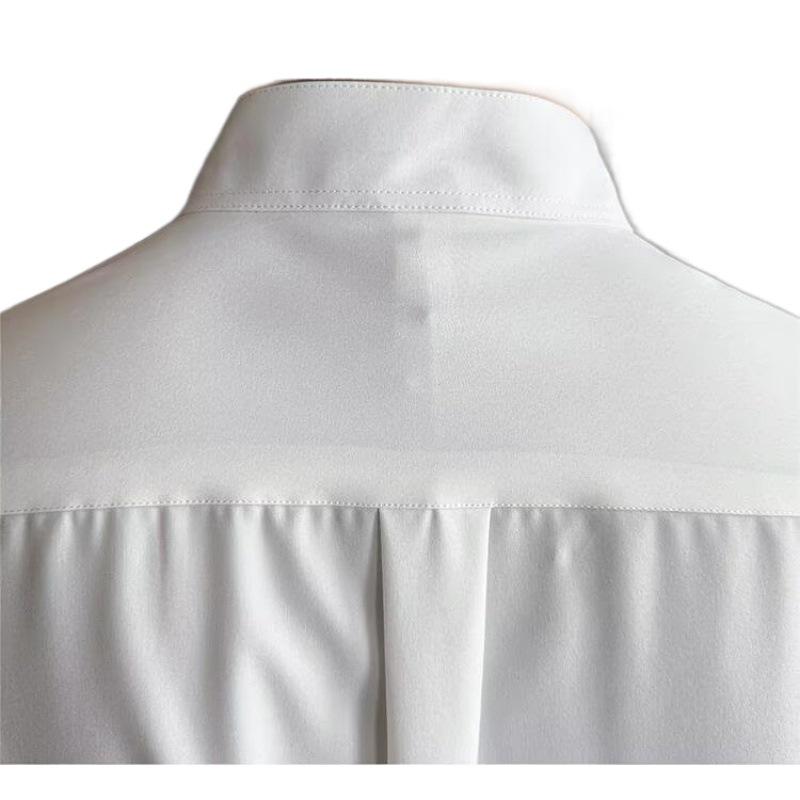 Men's Stylish Stand Collar Short Sleeve Shirt - Summer Cool, High-End, Seven-Point Sleeve