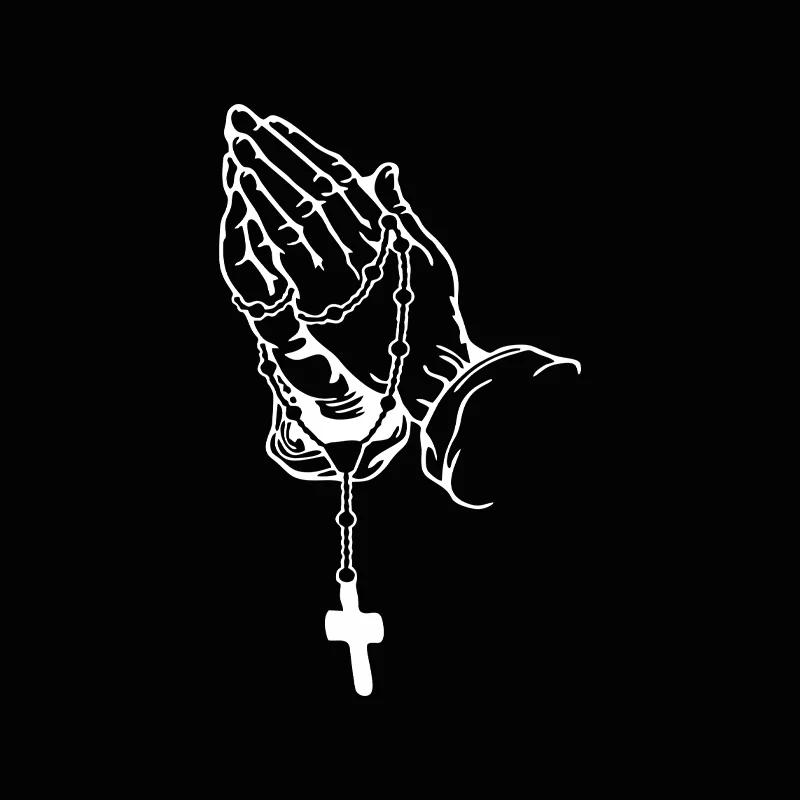 

Car Interior Stickers Color Car Prayer Gesture Laser Stickers God Jesus Christ Fashion Car Body Styling Decorative Stickers 11x18 белый