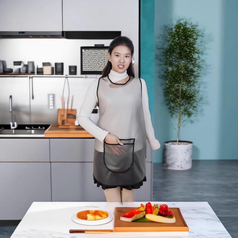 Wasserdichte Schürze mit langen Ärmeln - Waschfreie, ölbeständige Arbeitskleidung für Küche und Meeresfrüchte