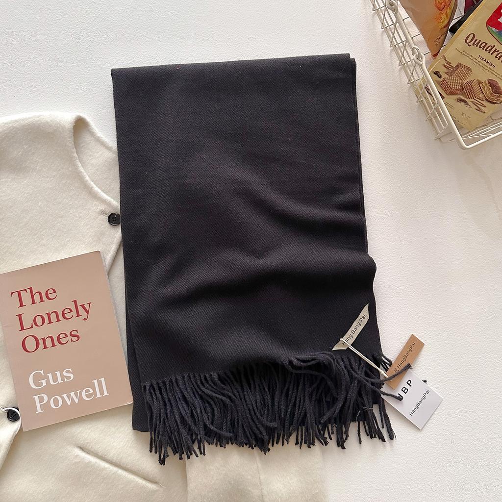 Winter Scarf For Women Cashmere Warm Solid Pashmina Blanket Wraps Female Thick Soft Bufanda Big Tassel Shawl Long Poncho Echarpe