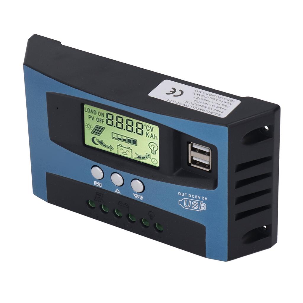 Solar Charge Controller MPPT Tracking Charging Real Time Digital Display Solar PV Charge Controller 12V 24V 70A